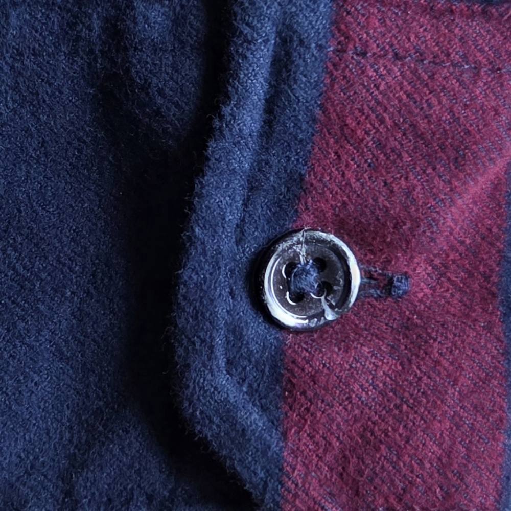 FRAME Refined Plaid Red Blue Classic Flannel Button Up Shirt Mens Size XL - Picture 10 of 10